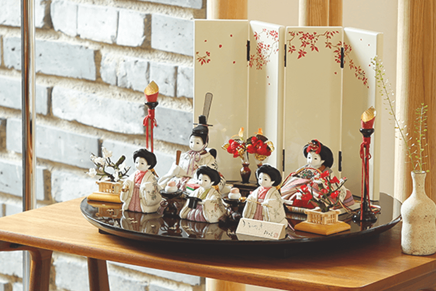 奥行356～40cm | コンパクトに木目込み雛人形