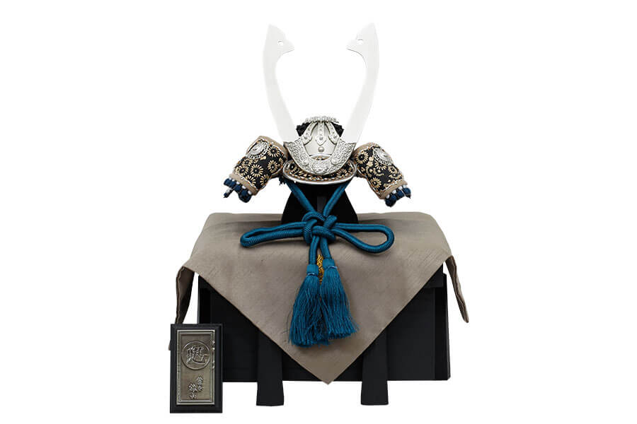 公式】五月人形 暁 - 青藍 - 7号 飾り台セット - 光彩 | 雛人形