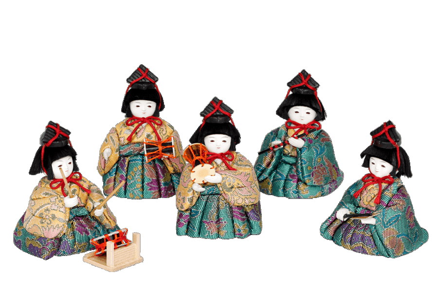 木目込み雛人形　喜・温 - よろこび・ぬくもり - 11号　五人囃子