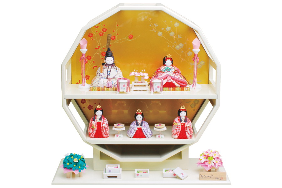 コンパクトでかわいい雛人形のひととえ 澪 五人飾り コンパクトでかわいい雛人形のひととえ 澪 五人飾り