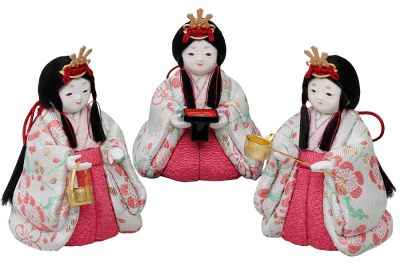 雛人形のひととえ｜木目込み人形単体｜コンパクトでかわいい三人官女